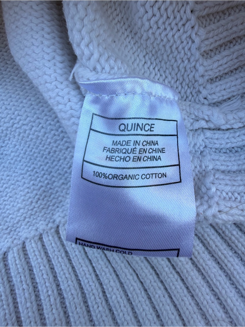 Quince White Organic Cotton Knit Long-Sleeve Sweater Coastal Size Small - Picture 4 of 7